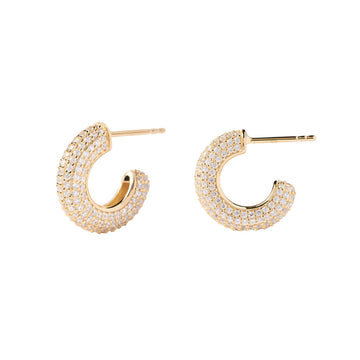 Καρφωτά σκουλαρίκια Pdpaola AR01-576-U Essentials King Gold χρυσά με ζιργκόν.